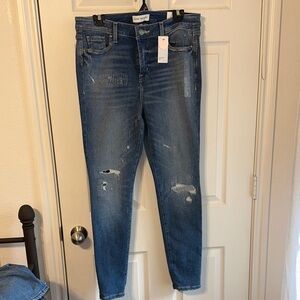 Lane Bryant Dark Blue high rise Distressed Skinny Jeans